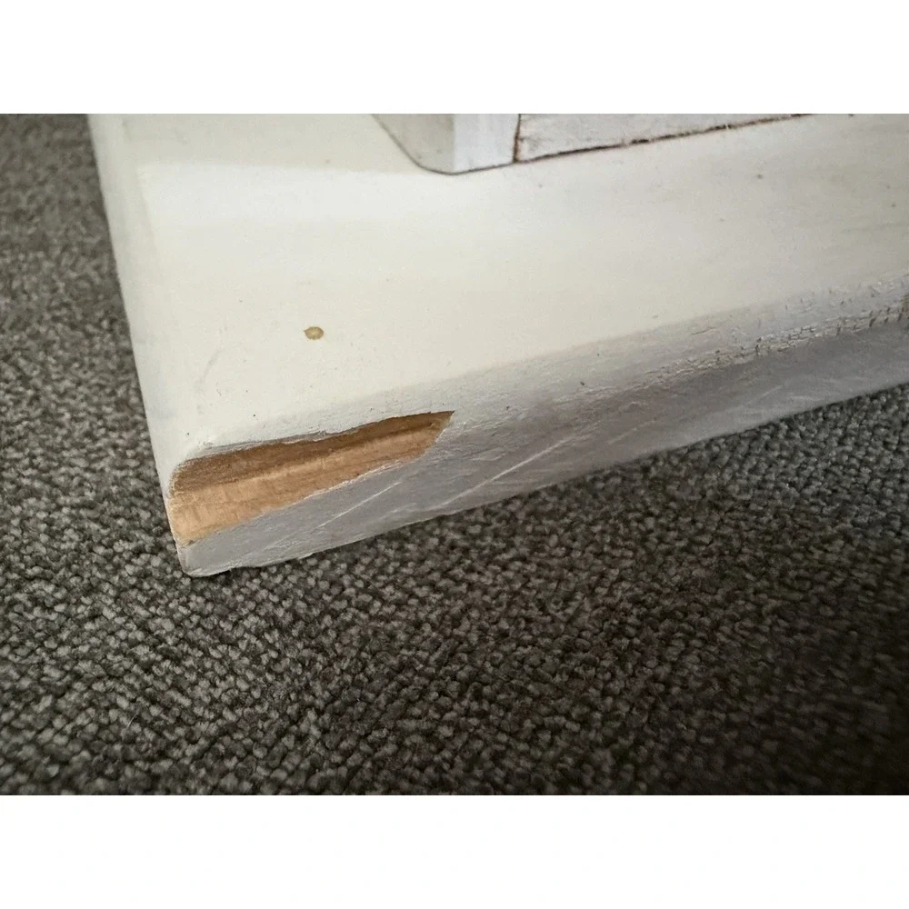 Vintage White Wood House Shaped Trinket Minature Display Shelf Grannycore 23x15